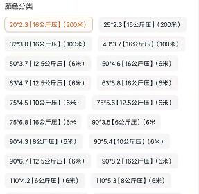 PE管材規格表